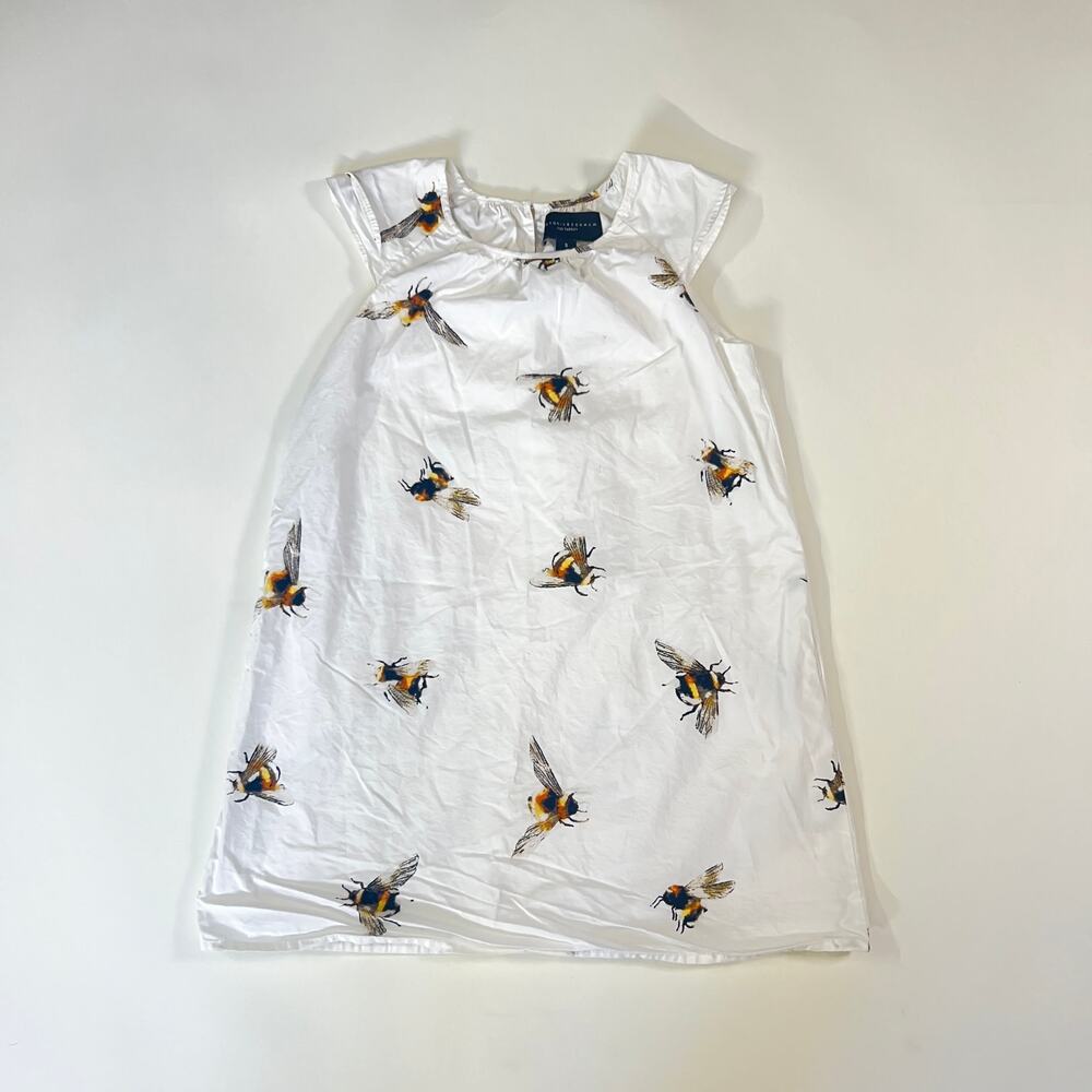 Victoria Beckham for Target Dress girls Small 4/5 White Bee Print Short Sleeve